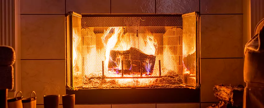 Mendota Hearth Landscape Fireplace Installation in North Babylon, New York